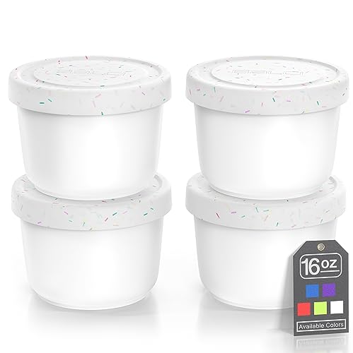 Image of BALCI 16oz Ice Cream Containers - Set of 4 (White Sprinkles)