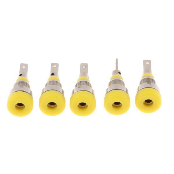 atorse 5x5pieces 2mm banana jack binding post nut for multimeter banana socket yellow