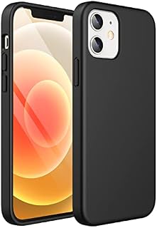 JETech Silicone Case for iPhone 12 mini 5.4-Inch, Silky-Soft Touch Full-Body Protective Case, Shockproof Cover with Microfiber Lining (Black)