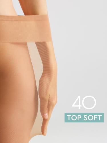 Image of Conte Tights for Sensitive Skin Sheer to Waist Hipster Low-Rise Pantyhose with Adjustable Belt, Top Soft 40 Den