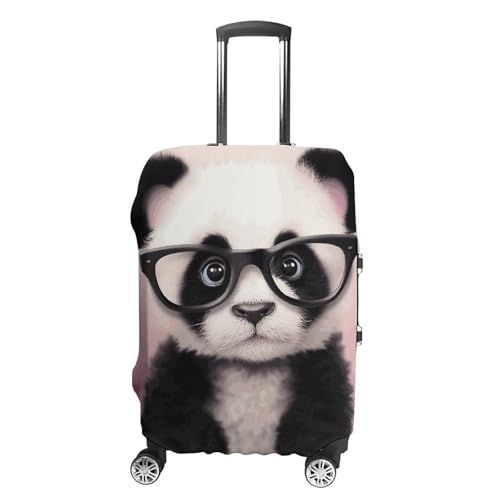 Baby Panda with Glasses Luggage Cover, Washable Elastic Suitcase Cover Protector Fit 18-32 Inch Luggage