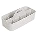 mDesign Plastic Portable Storage Organizer Caddy Tote - Divided Basket Bin with Handle for Bathroom, Shower, Dorm Room - Holds Hand Soap, Body Wash, Shampoo, Conditioner, Lotion - Light Gray