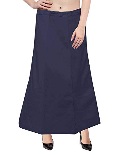 Cotton Petticoat Stitched Adjustable Waist Inskirt Saree Navy Blue Underskirt Lining Sari Petticoat for Women