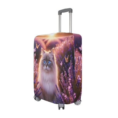 Joisal Cat Lavender Field Luggage Protector Covers Fit 18-32 Inch Luggage Identifiers for Suitcases Unique3
