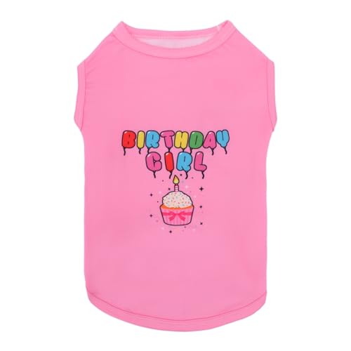 Image of CuteBone Soft Dog Shirt Birthday Lightweight Small Puppy T-Shirts Pet Clothes Breathable Tee Vest Stretchy Outfit Cat Apparel