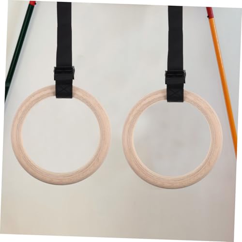 Anillas Gimnasia de Madera con Cintas Ajustables para Entrenamiento miniatura 6
