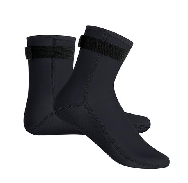 Wvu & Wvo Calcetines de neopreno, calcetines de buceo de 3 mm, antideslizantes y durabilidad para buceo, snorkel, surf y más. Máxima comodidad para deportes acuáticos, Negro , 10