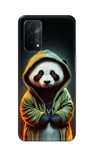 Image of Printed Hard Back Cover Case for Oppo A54 5G | Oppo A74 5G | Oppo A93 5G | Oppo A93s 5G Back Cover (Cartoon Panda) -1111