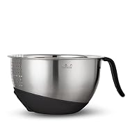 Yum Asia Reiswaschschüssel aus 304 Edelstahl (22 cm) mit Silikonbasis und Griff – Ansicht 3