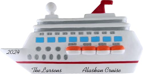 Cruise Ship Personalized Christmas Ornament - Travellers 1-5 People -