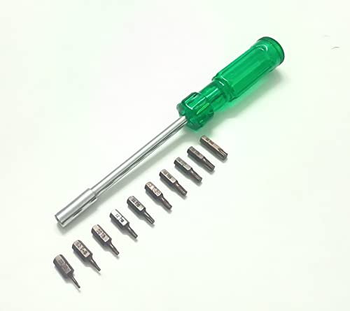 4 MECH Juego de destornilladores combinados con puntas endurecidas y templadas, propiedades antideslizantes y anticorrosión (destornillador Torx), 9 pulgadas, verde