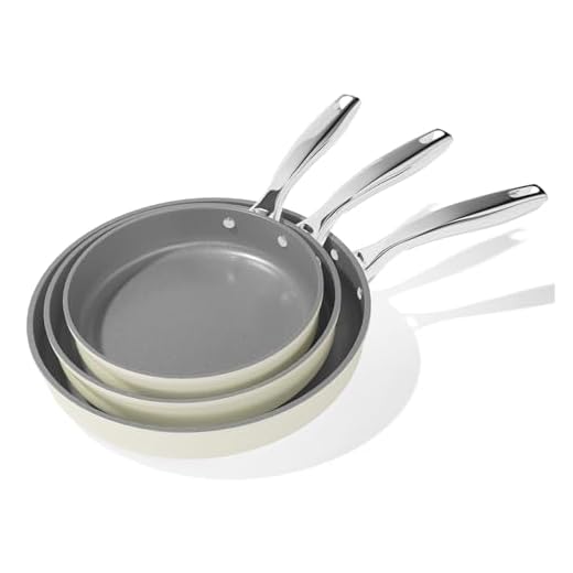 Koch Kode Set di 3 Padelle Padelle Antiaderenti 20/24/28 cm, Padella Ceramica Induzione, Rivestimento Migliorato Per la Resistenza ai Graffi, Lavabile in Lavastoviglie, Senza PFOA e PTFE, Bianco Latte