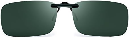 JM Polarized Rectangle Clip on Sunglasses Rimless for Prescription Eyeglasses Men Women