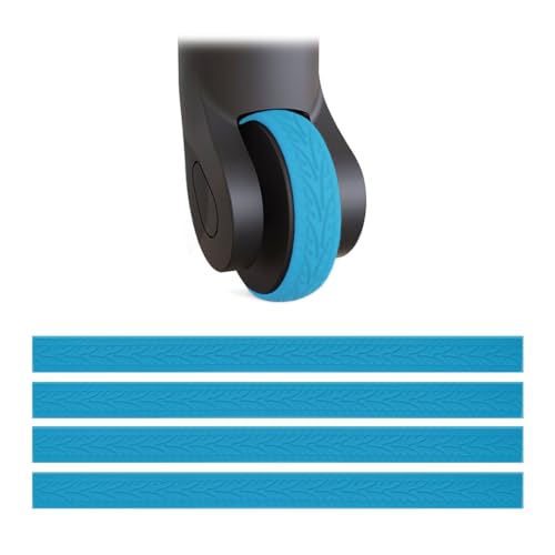 COYUN 4 pcs Copricerchi per bagagli, Autoadesiva Ruote Valigia, Bagaglio Viaggio Copriruota, Ruote Per Bagagli Copertura Silicone, Antiscivolo silenzioso, Protezione per Ruote Bagagli, azzurro cielo