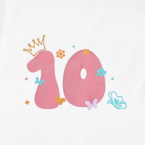 Image of IZYJOY in My Double Digits Era Shirts Girls 10th Birthday T-Shirts 10 Years Old Birthday Party Short Sleeve Summer Tee Tops