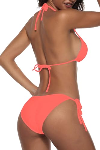 Image of Women Two Piece Swimsuit Sexy Swimwear Halter String Triangle Bikini Sets