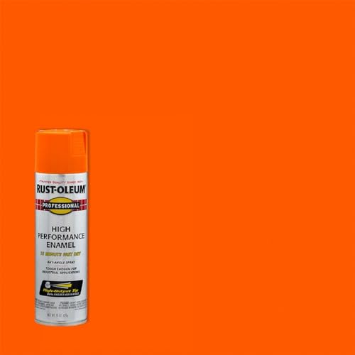 Image of Rust-Oleum 7555838 Professional High Performance Enamel Spray Paint, 15 oz, Gloss Safety Orange