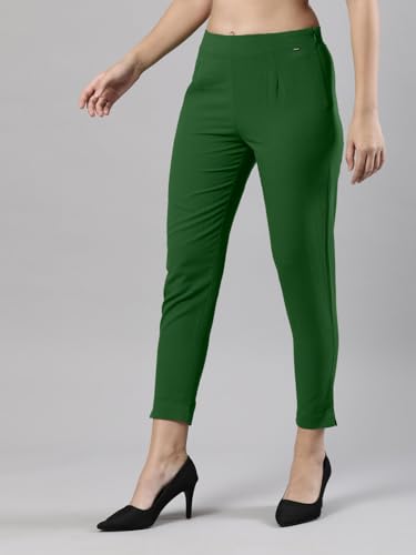 Image of Femmora Comfortable Fit Solid Straight Pant, Breathable Cotton Fabric with Side Zip Button Closure, for Women, Pack of 1