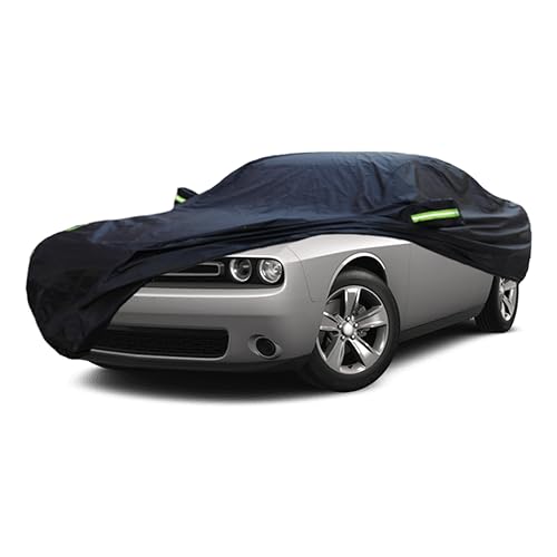 Image of Heavy Duty Custom Car Cover Compatible with Dodge Challenger 2008-2024 / Charger 2006-2023, Waterproof All Weather Rain Snow Sun UV Cover with Cotton Lining, Heavy Duty Outdoor Car Covers
