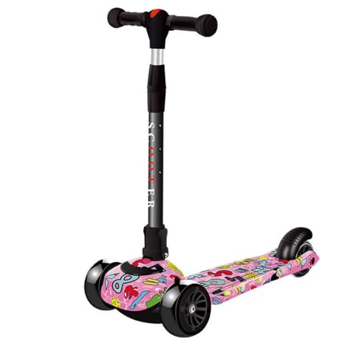 ARVALOLET Patinete de 3 ruedas luminosas con altura ajustable, para niños de 3 a 10 años