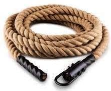 UPHILL® Sporting Jute Climbing Rope 10 ft 36 mm Thickness | Iron Handle u Shape Best Home Gym Rope (25 FT)