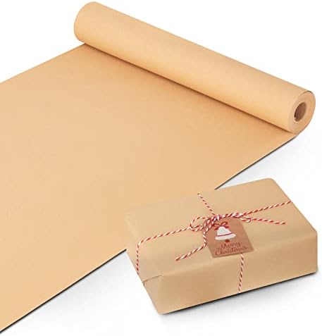 Kraft & Co Wrapping Paper Roll | Quality Festive Designed Kraft Paper | Eco-Friendly, Recyclable & Biodegradable Multipurpose Wrapping Paper - Ideal for Gifts, Arts & Crafts & Christmas (44.5CM x 25M)