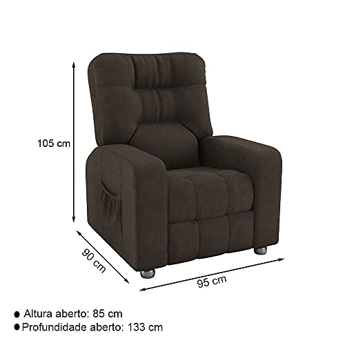 Poltrona Reclinável Azera MX-7 Suede Animale Marrom - Matrix