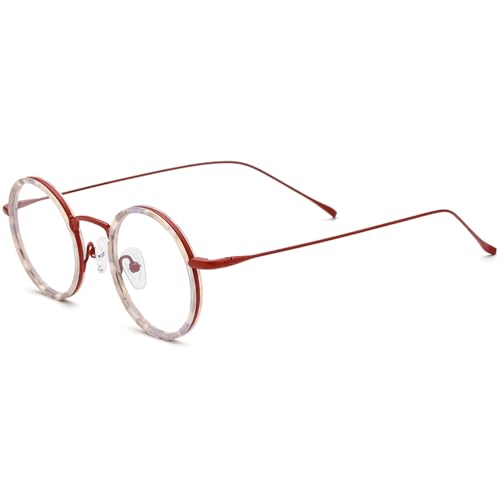 Image of FONEX Acetate Titanium Glasses Frame Men 2024 New Round Eyeglasses Spectacles Eyewear F85844