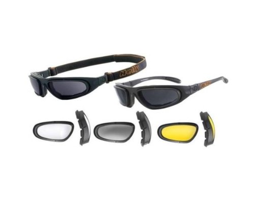 Occhiali Moto Biker Helly Custom con Lenti Gialle Fumè e Trasparenti