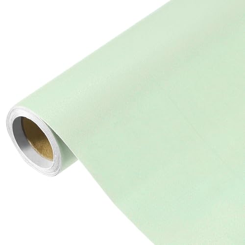 sourcing map 300 x 40cm Light Green Wallpaper, Peel and Stick Wallpaper, Light Green Contact Paper Solid Color Vinyl Self-Adhesive Wall Paper Decorative for Wall Covering