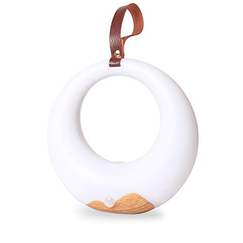 Preisvergleich Produktbild Nachttischlampe Touch Dimmbar, Uong Tischlampe USB Wiederaufladbare Drahtlose Nachtlicht Baby mit Infrarot-Körpersensor und Berührungssteuerung für Kinder Augenpflege Stillen (Leichte Holzmaserung)