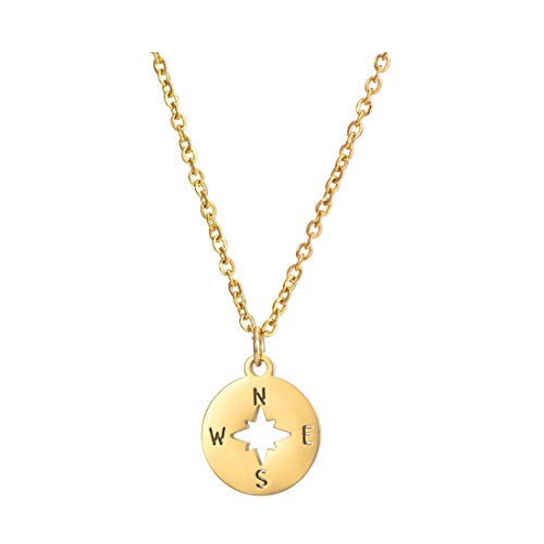 Aunt Niece Gifts from Auntie Uncle Gold Pendant Compass Necklace for Women 18"2