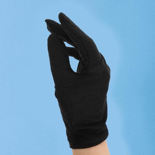 Guantes de algodón negro lavables de Abaodam con un diseño cómodo y altamente elástico 5