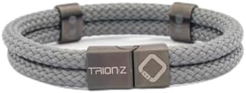 TRION:Z Zen Loop Duo Magnetic Bracelets for Women & Men Wristband Featuring Patented ANSPO Technology Unisex Bracelet (Large, Charcoal)