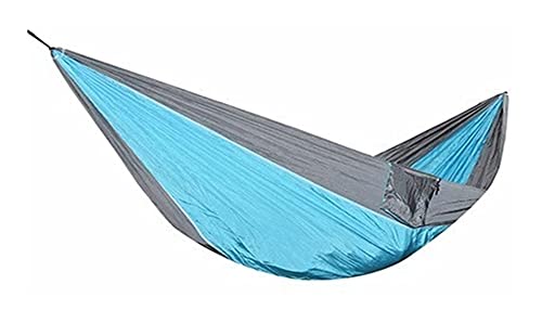 Hamac Hamac Matériau en Nylon Hamac Sécurité Durable Adulte pour Intérieur Extérieur Suspendu Dormir Hamac Extérieur Doux Amovible (Couleur : Blueblue) (Aquablue)