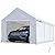 PEAKTOP OUTDOOR 10x20 ft Heavy Duty Carport with Removable Sidewalls, Portable Car Canopy, Garage Tent, Boat Shelter with Reinforced Triangular Beams, White