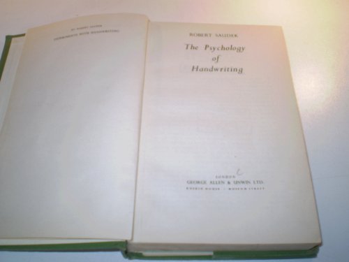 The Psychology Of Handwriting B000KFUJEC Book Cover