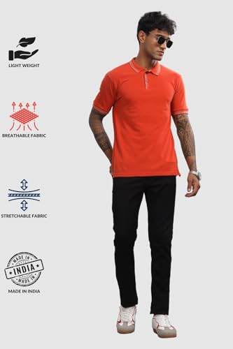 Image of ADRO Polo T Shirt for Men | Black Polo T-Shirt | 100% Cotton Polo Tshirt | Regular Fit Polo| Available in Plus Size Polo