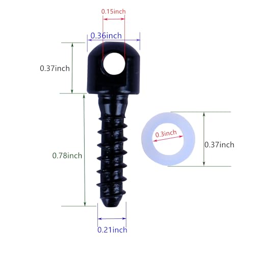 Sling Swivel Studs, Paquete de 6 Tornillos para Madera de 3/4 pulgada miniatura 3
