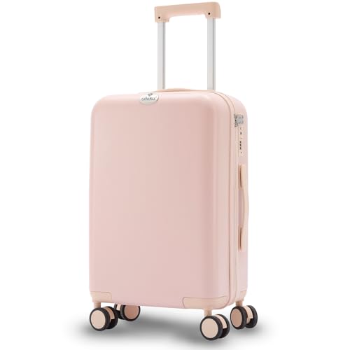 SIKIKU 20 Inch Luggage Suitcase, Pink Luggage, 20 inch