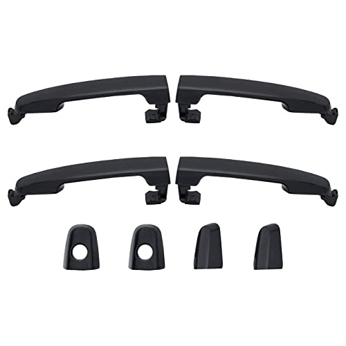 Deal Auto Electric Parts 4Pcs Complete Left+Right Front+Rear Side Smooth Black Exterior Door Handles Compatible With Matrix Corolla Camry Highlander Rav4 Prius Vibe Es300 Es330 Xa Xb Xd Yaris #TOP7