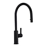 Grifo de cocina Grifo de cocina giratorio con boquilla extraíble invisible Pulverizador de cuello de cisne Tirador mezclador para fregadero en negro mate anniversary