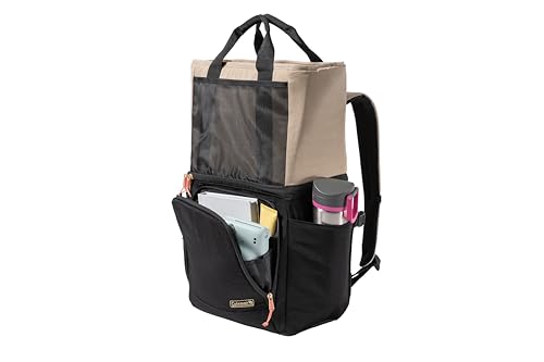 Coleman Now 20/24-Can Leak-Proof Backpack/Tote Cooler Bag Made from 100% Recycled Fabric Ideal for Moms Weekend Trips Travel Picnics Beach Outings & More