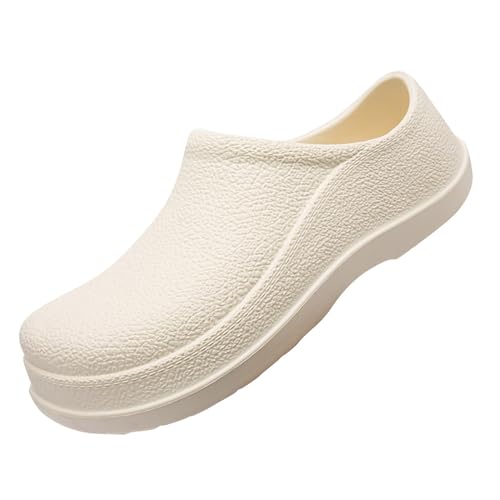 2024 Zapatos de cocina para hombre, cuatro estaciones, zapatos de hombre, talla grande, zapatos de trabajo de cocina negros, zapatos de lluvia 97 zapatos de hombre negros, beige, 45 EU