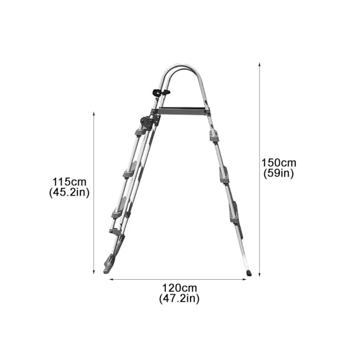 Escalera para piscina de acero inoxidable de 150 cm miniatura 2