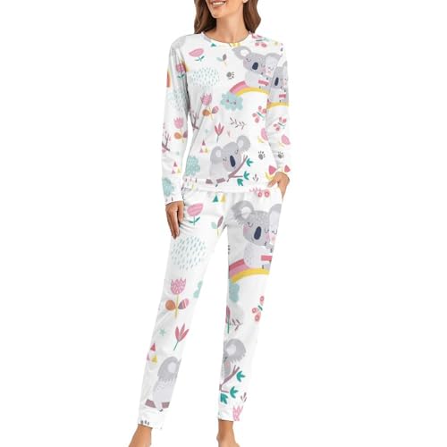 Pyjama femme raton laveur arc-en-ciel une idée cadeau originale et douce