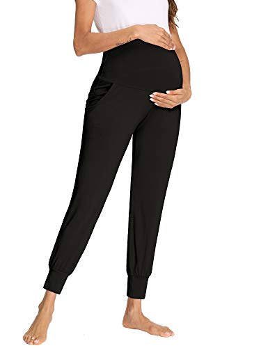 fitglam Women's Maternity Pants Over Belly Lounge Pajamas Clothes Pregnancy Must Haves Joggers with Pockets3