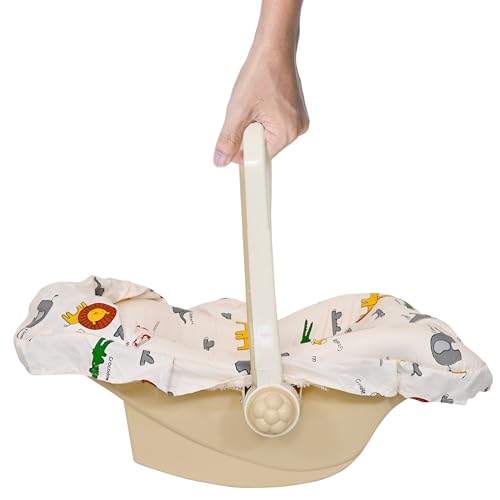 Image of AVANI METROBUZZ 5-in-1 Baby Carry Cot and Rocker, Adjustable Handle, Safety Belt, Large Canopy, Cream with Mosquito Net