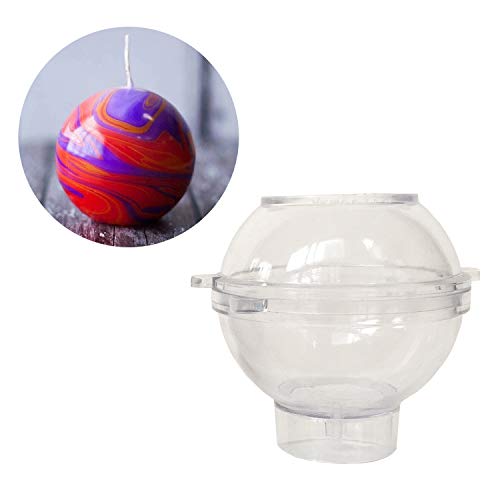MILIVIXAY Sphere Candle Molds Plastic Ball Molds for Making Candles Classic Round Mold -Diameter:4.0 inch-Candle Molds for Candle Making-Candle Making Molds.