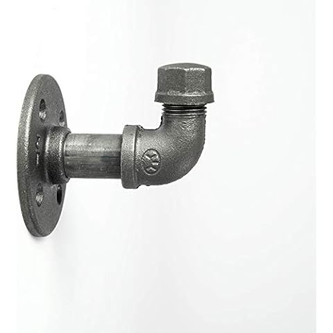 Perchero Natural Goods Berlin 1x Pipe GARD Hook, hierro maleable, 10cm Cover